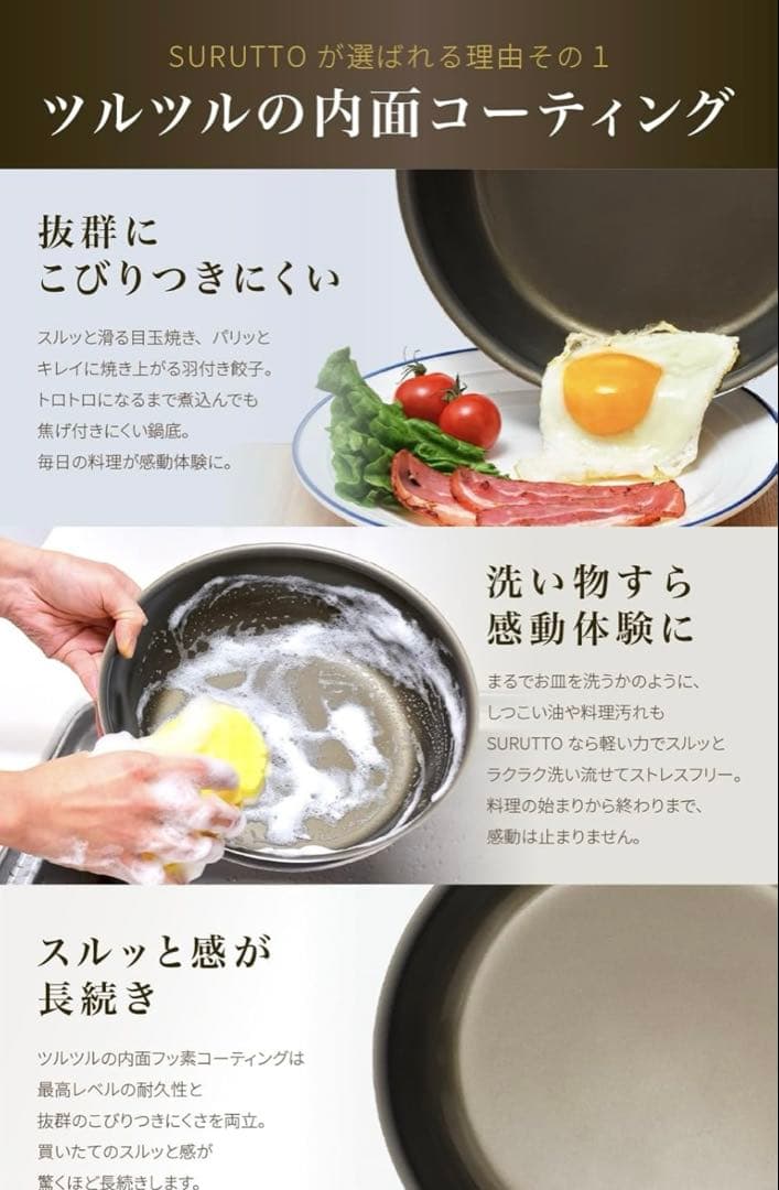 SURUTTO フライパン大小セット　おまけつき