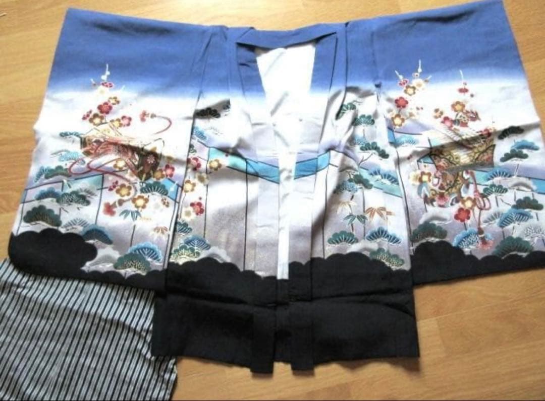 り*読様 753七五三男の子 着物・袴・小物セット 5歳用 フルセット