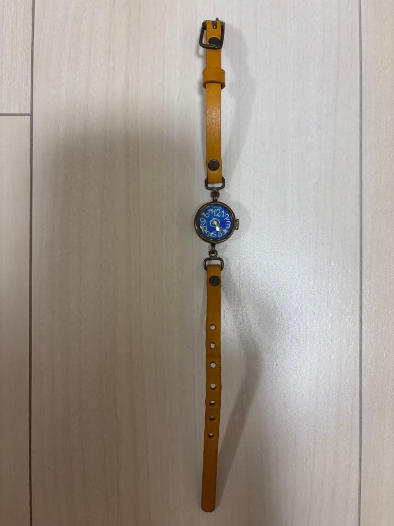 ハンドメイド腕時計 レディース 真鍮 革ベルト アンティーク 動作未確認