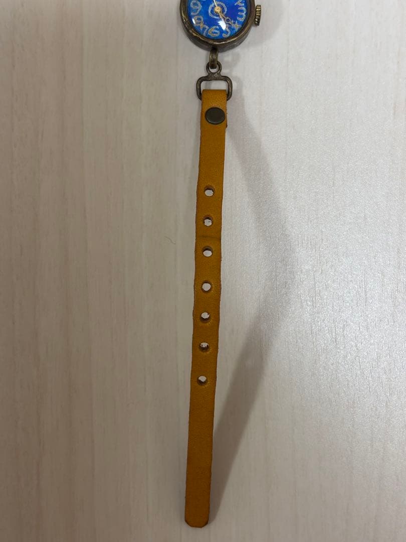 ハンドメイド腕時計 レディース 真鍮 革ベルト アンティーク 動作未確認