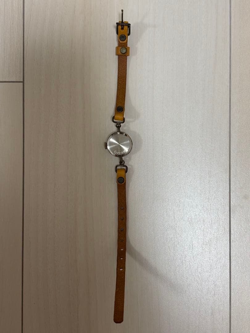 ハンドメイド腕時計 レディース 真鍮 革ベルト アンティーク 動作未確認