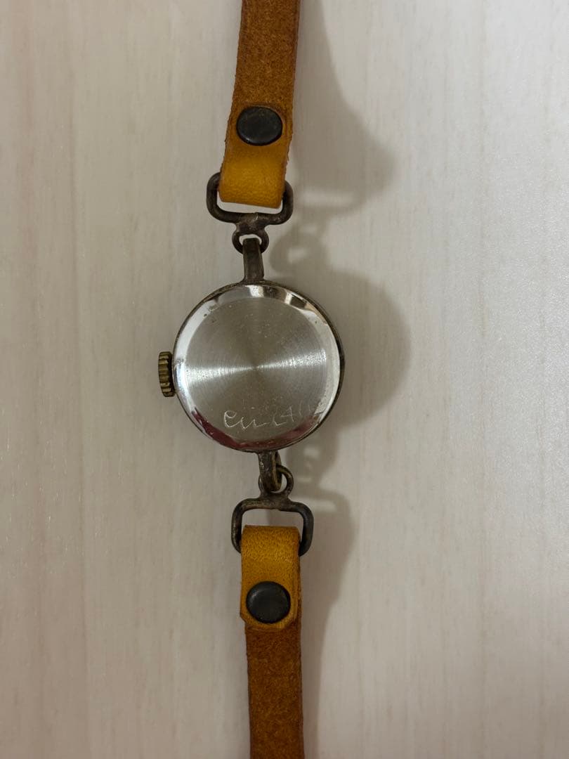 ハンドメイド腕時計 レディース 真鍮 革ベルト アンティーク 動作未確認