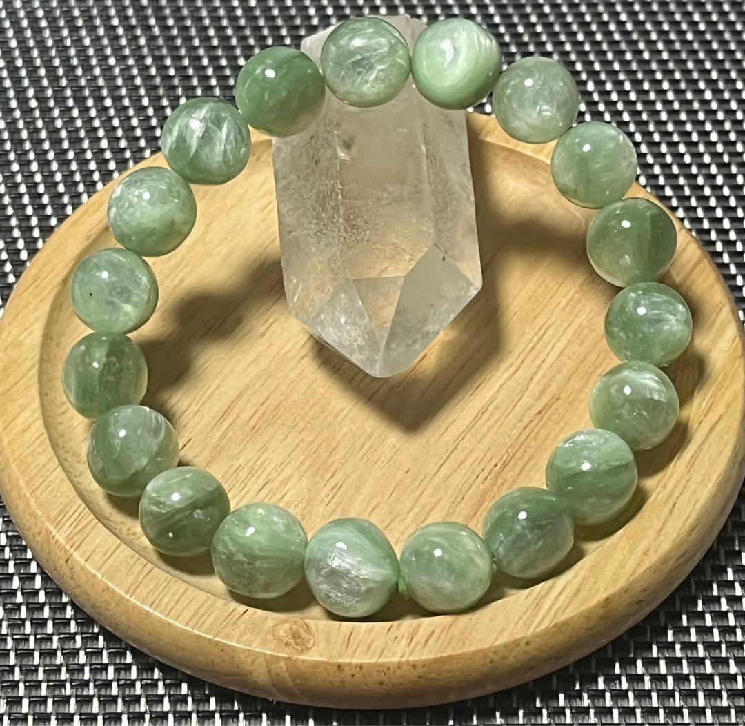 ミントグリーン マイカ ブレスレット 約10mm 内径約17cm