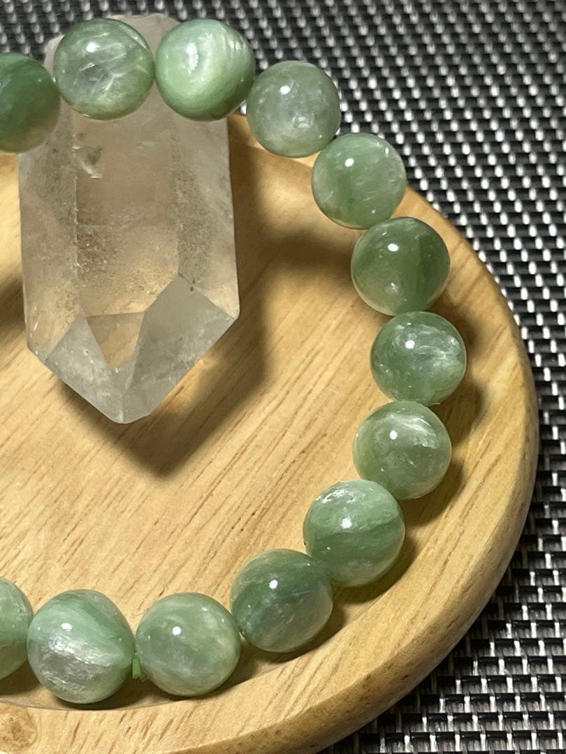 ミントグリーン マイカ ブレスレット 約10mm 内径約17cm