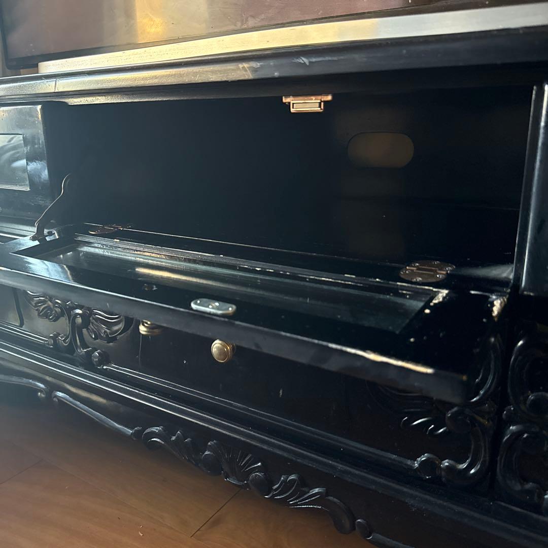 テレビ台　アンティーク　猫足　黒
