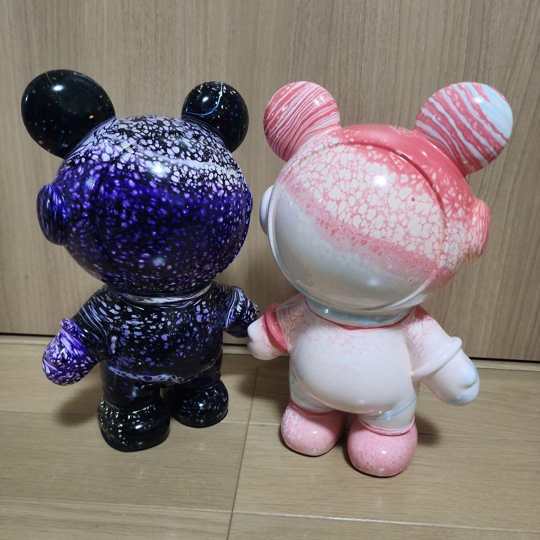 流体アート！可愛いクマ耳スペースマンのペア！匿名配送