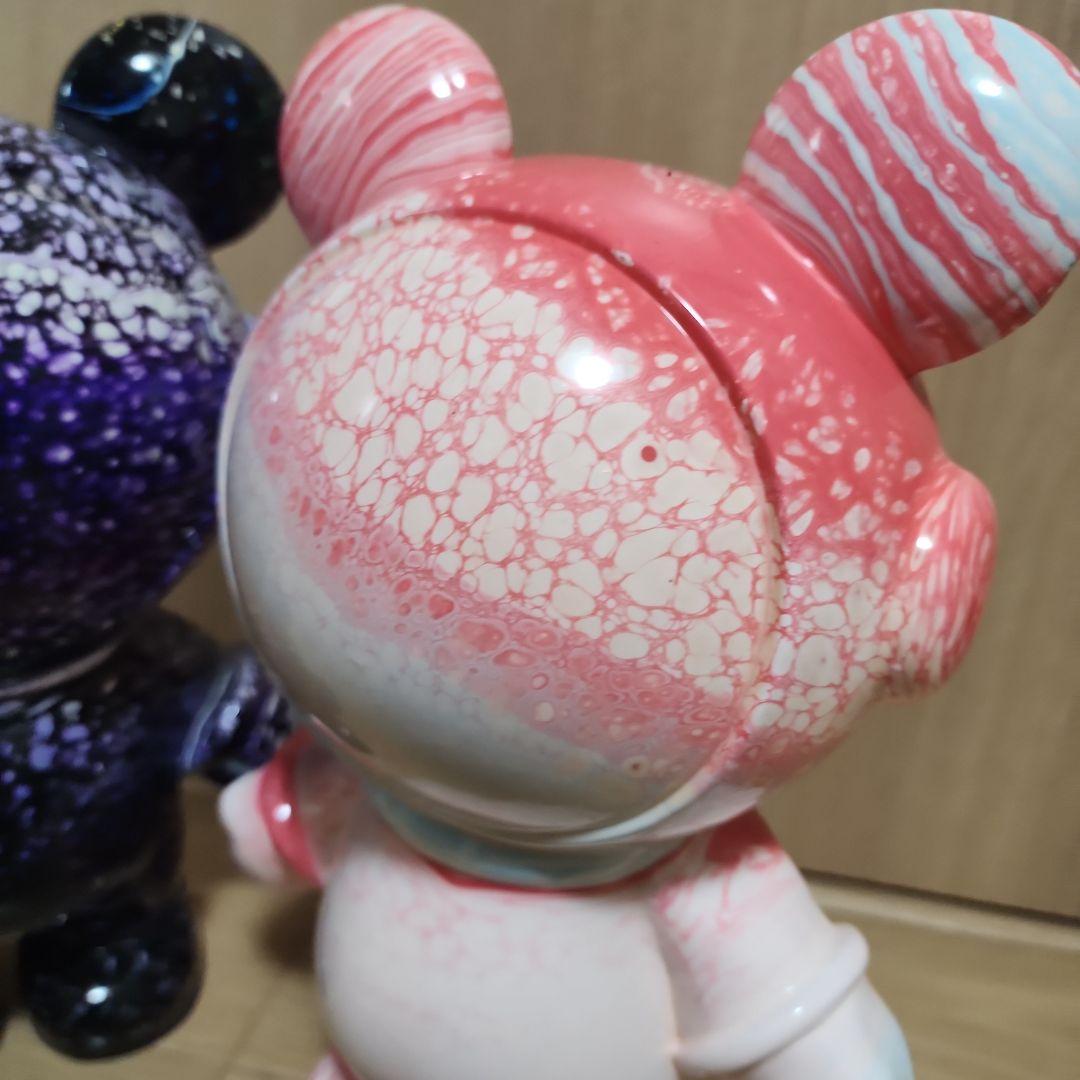流体アート！可愛いクマ耳スペースマンのペア！匿名配送
