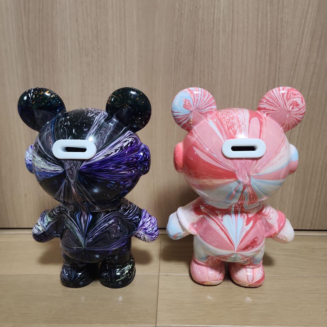 流体アート！可愛いクマ耳スペースマンのペア！匿名配送