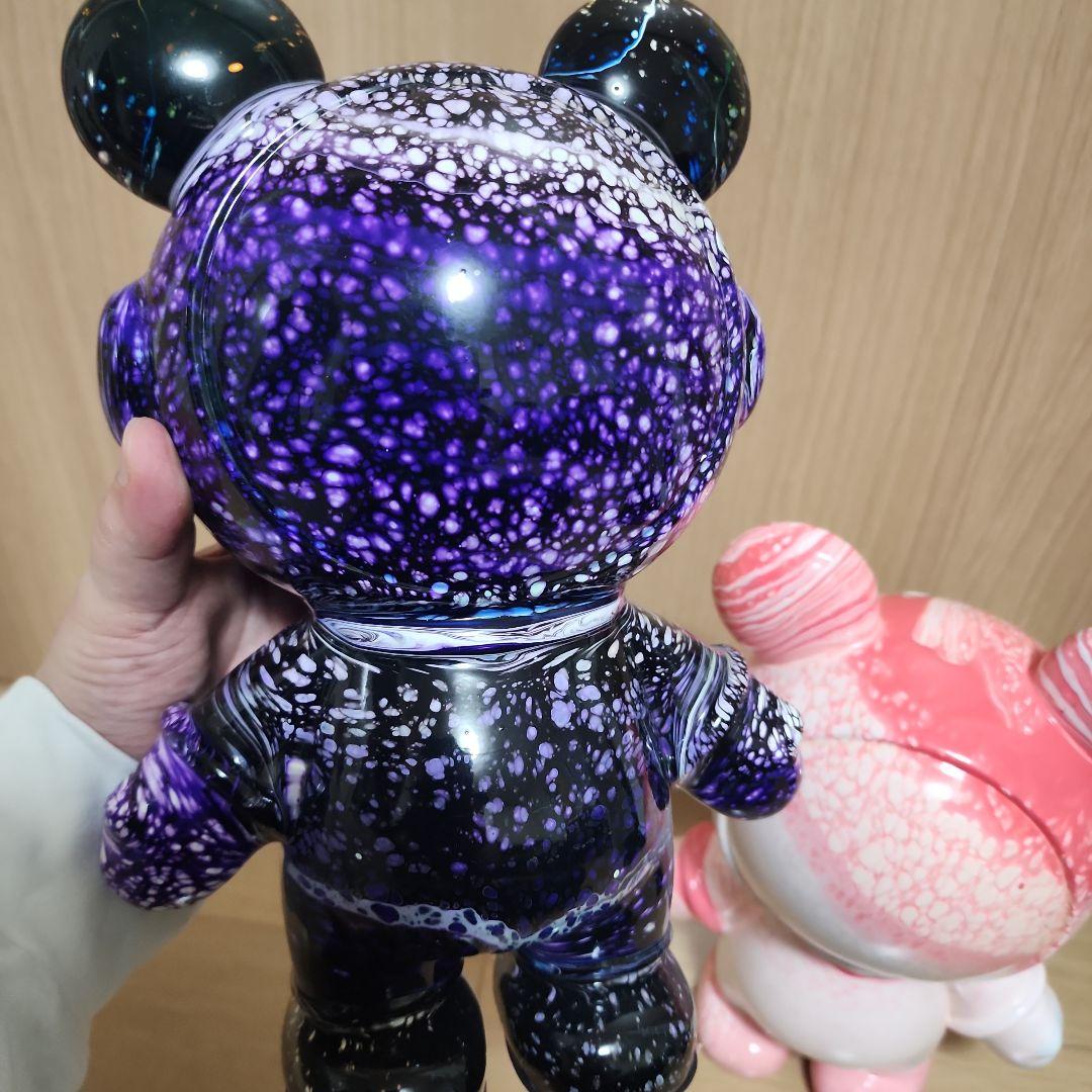 流体アート！可愛いクマ耳スペースマンのペア！匿名配送