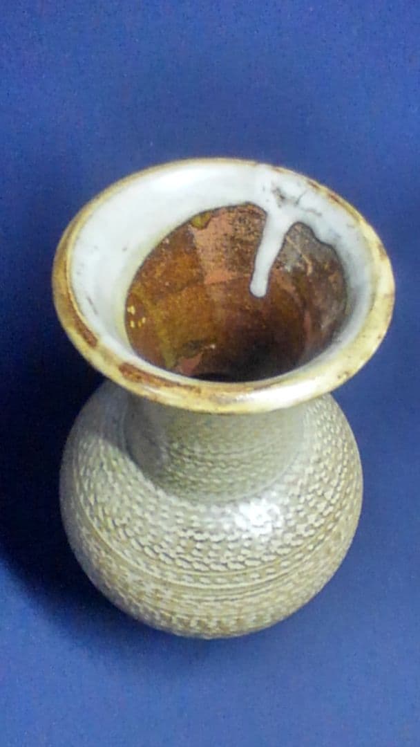 N*I様 値引しました　島岡達三　縄文象嵌壺　益子焼　人間国宝