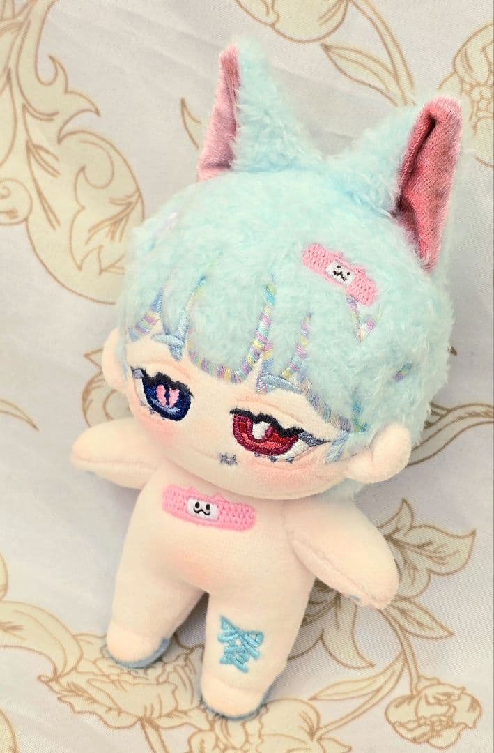 自作 無属性 ぬいぐるみ ぺたぺた絆創膏ネコ 15cm