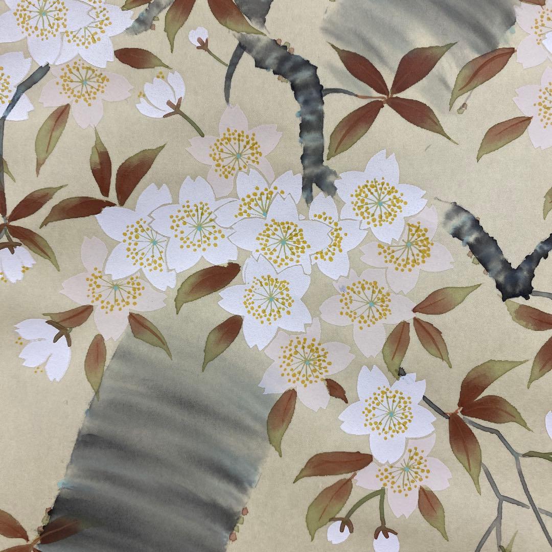 美品 掛け軸 小木曽祥雲作 桜図 共箱 花鳥 縁起物 真筆証明書