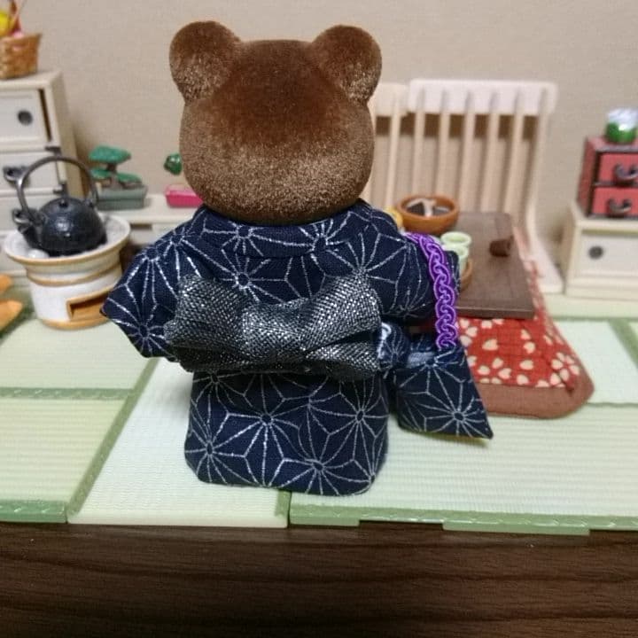 シルバニアファミリー☆初期くまさん用着物&バッグ♪