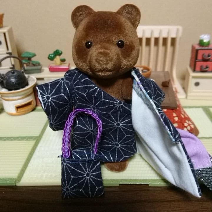 シルバニアファミリー☆初期くまさん用着物&バッグ♪
