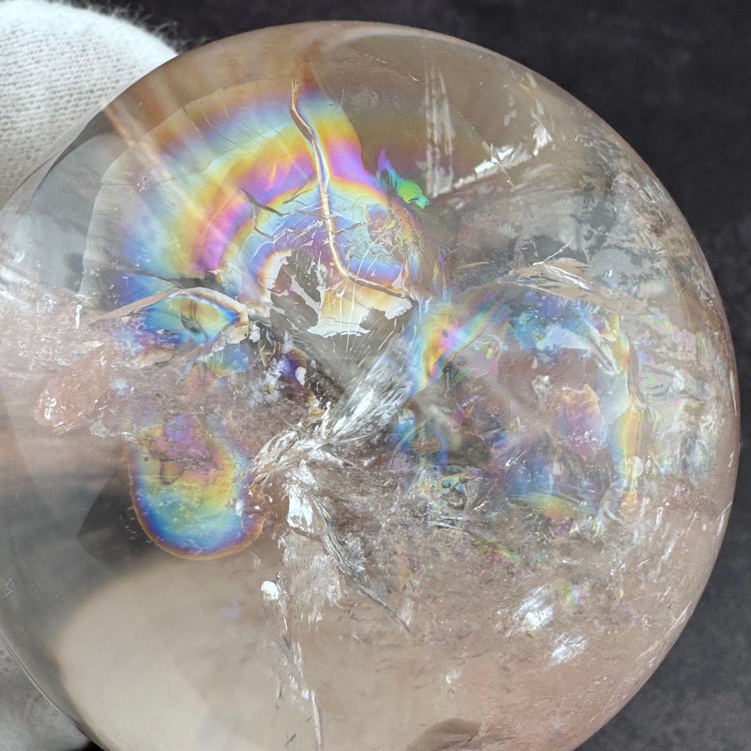 M-44ピンクアゼツライト丸玉　ピンク層状スフィア　ピンククォーツ57.4mm