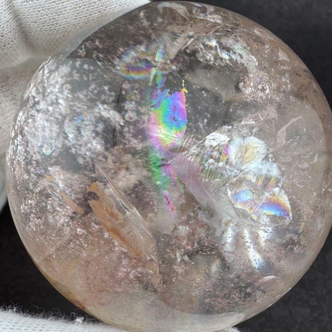 M-44ピンクアゼツライト丸玉　ピンク層状スフィア　ピンククォーツ57.4mm