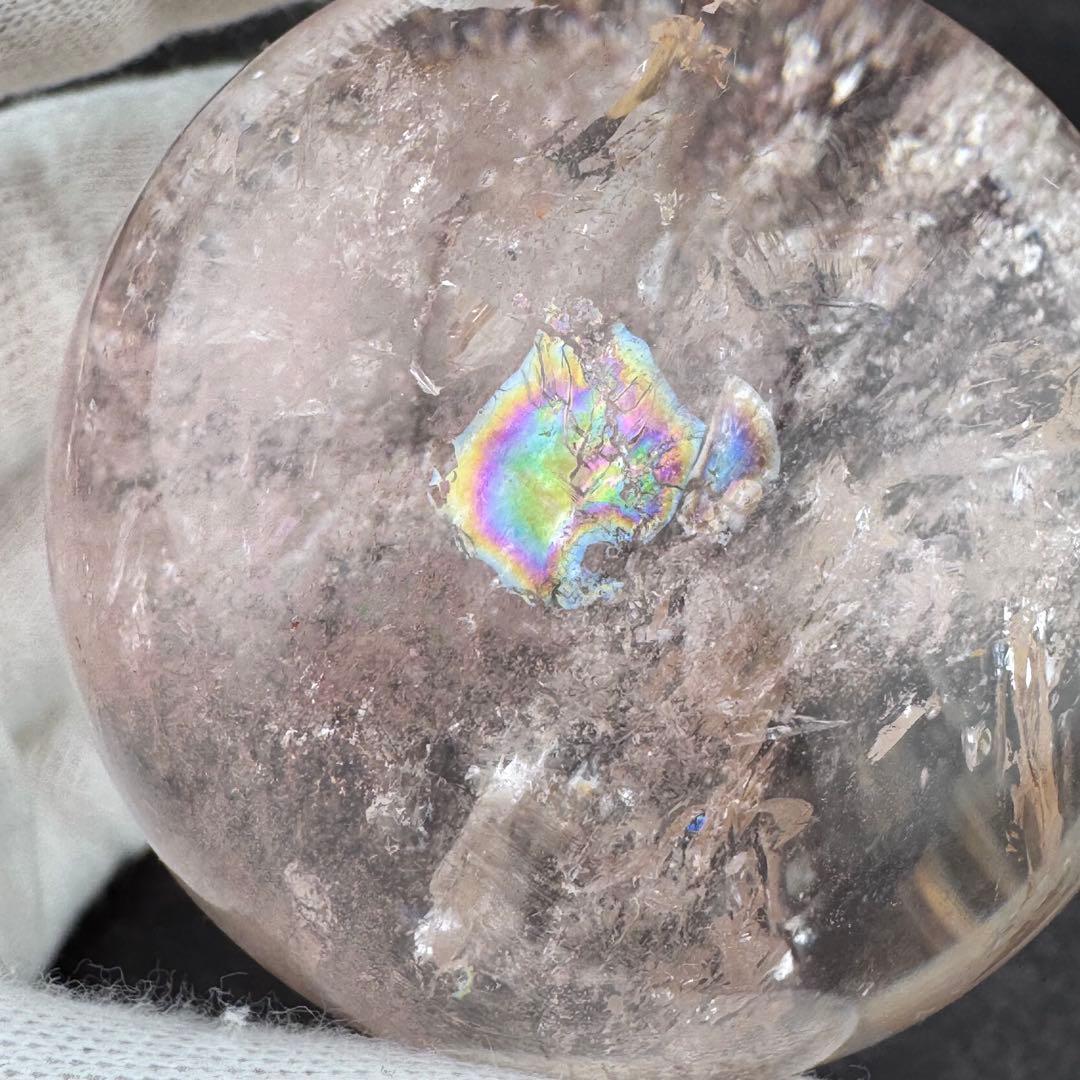 M-44ピンクアゼツライト丸玉　ピンク層状スフィア　ピンククォーツ57.4mm