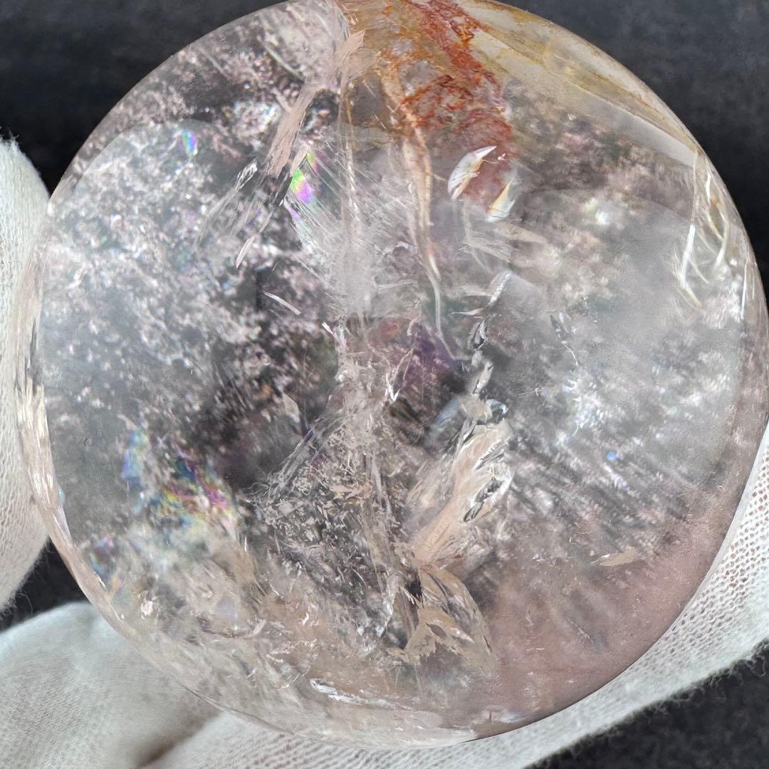 M-44ピンクアゼツライト丸玉　ピンク層状スフィア　ピンククォーツ57.4mm