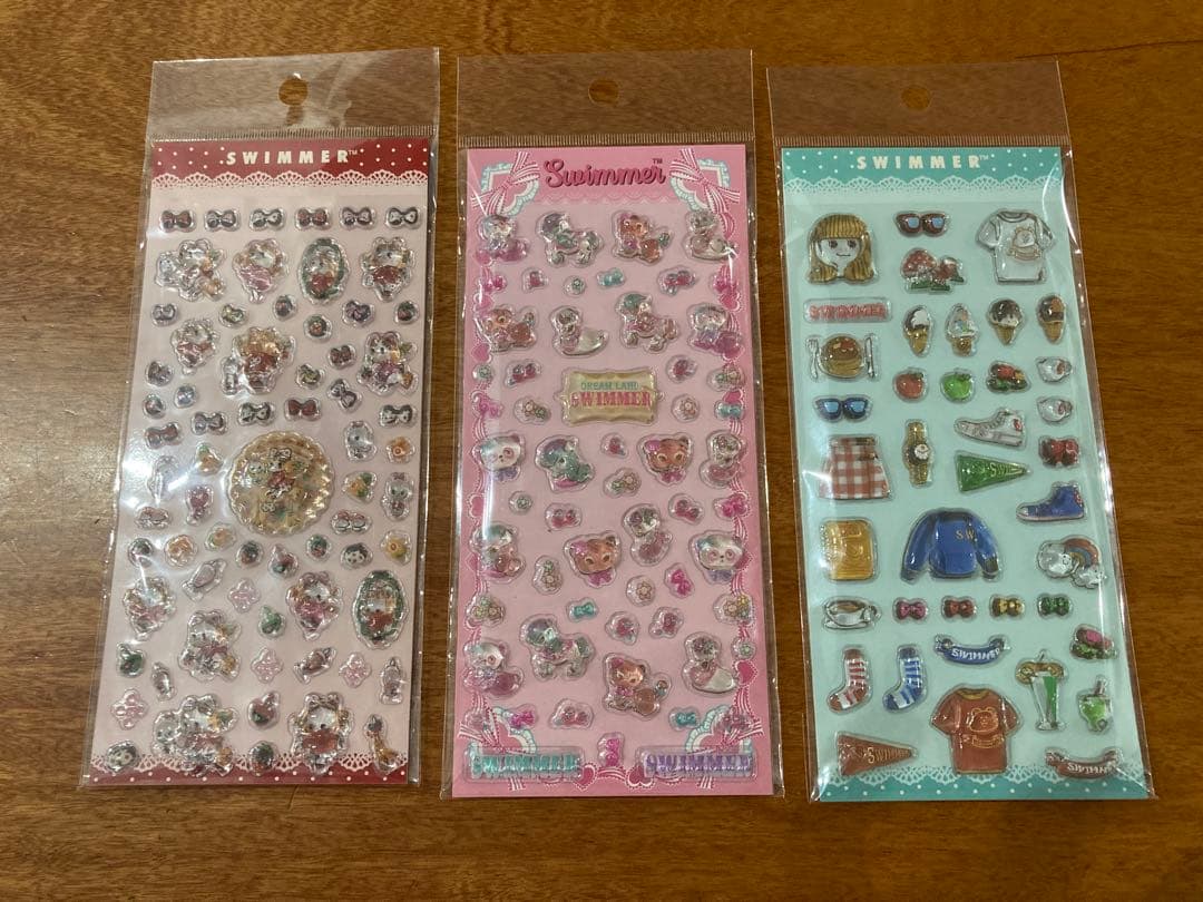 【9枚セット】SWIMMER スイマー PVC 立体シール クリア