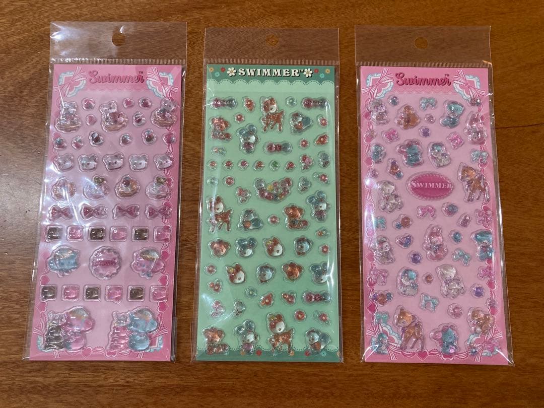 【9枚セット】SWIMMER スイマー PVC 立体シール クリア