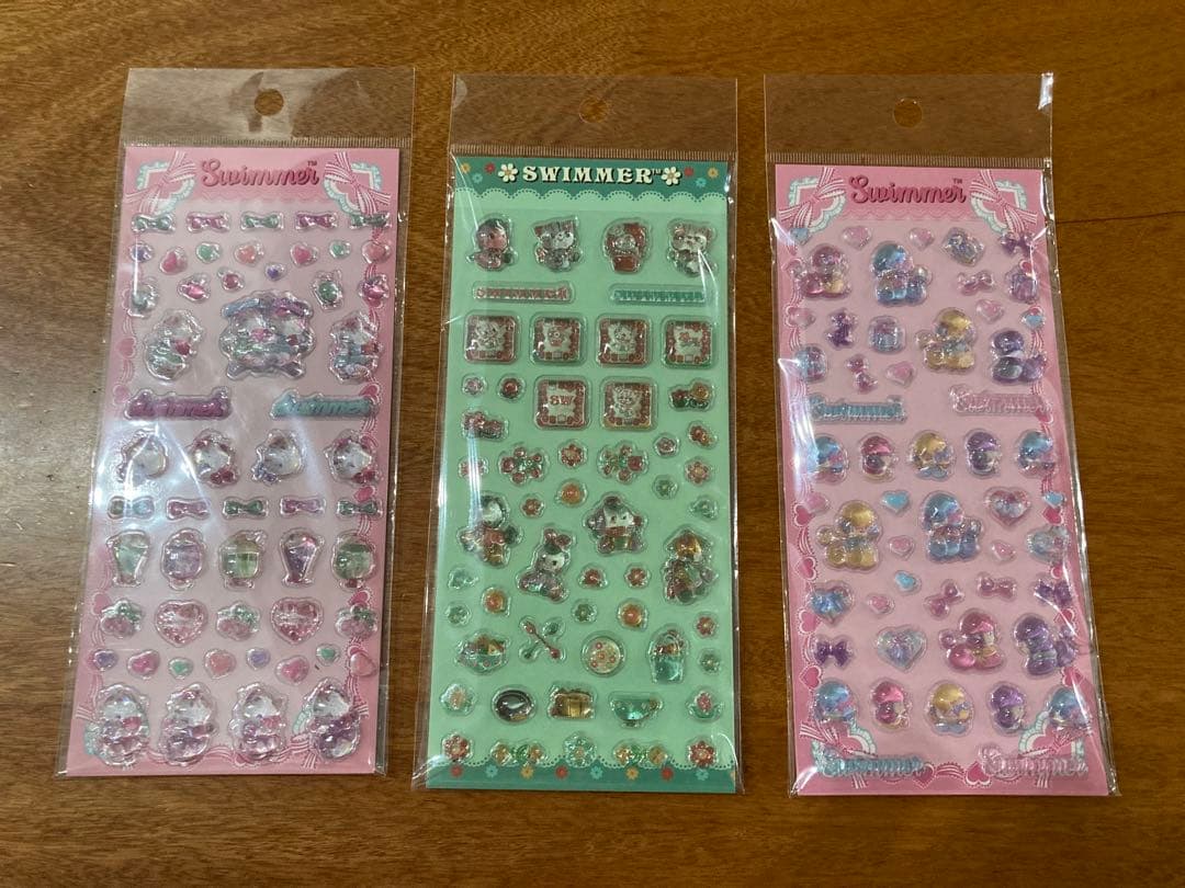 【9枚セット】SWIMMER スイマー PVC 立体シール クリア