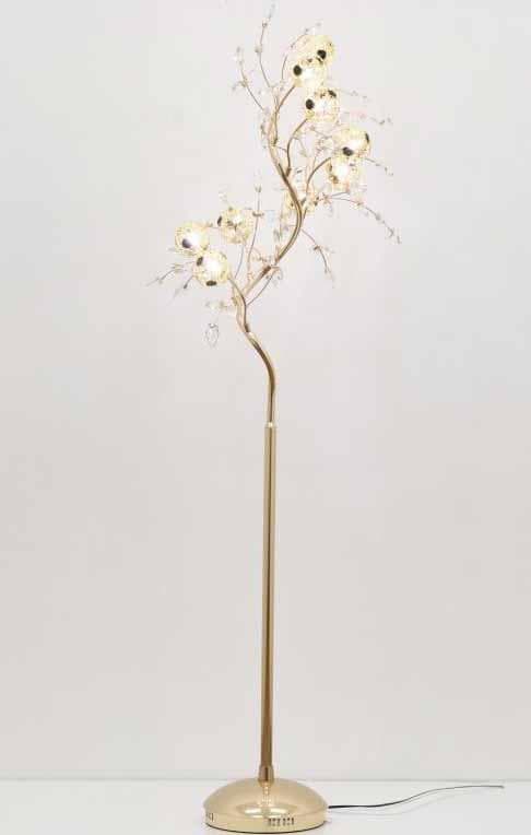 フロアランプ フロアスタンド サークルゴールド クリスタル LED