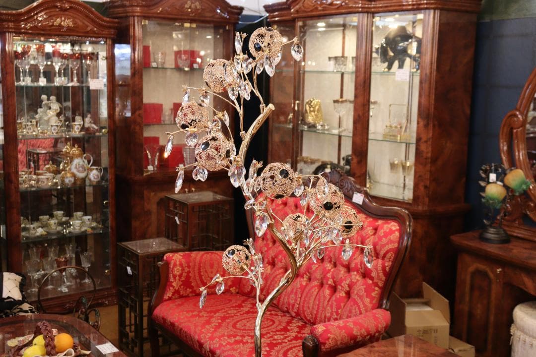 フロアランプ フロアスタンド サークルゴールド クリスタル LED