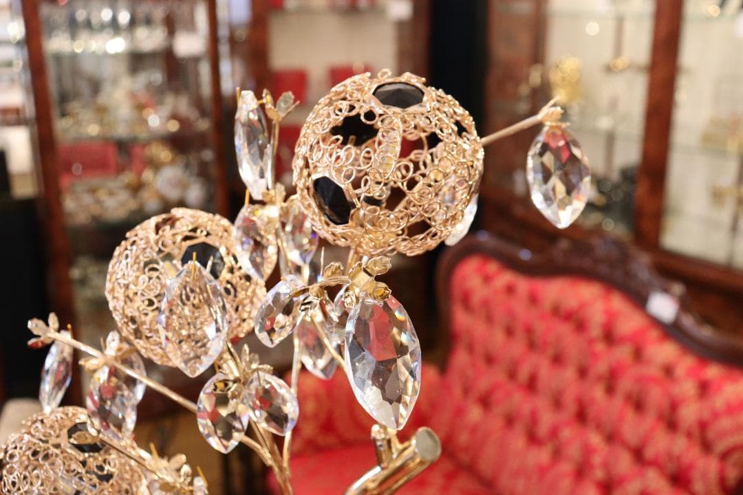 フロアランプ フロアスタンド サークルゴールド クリスタル LED