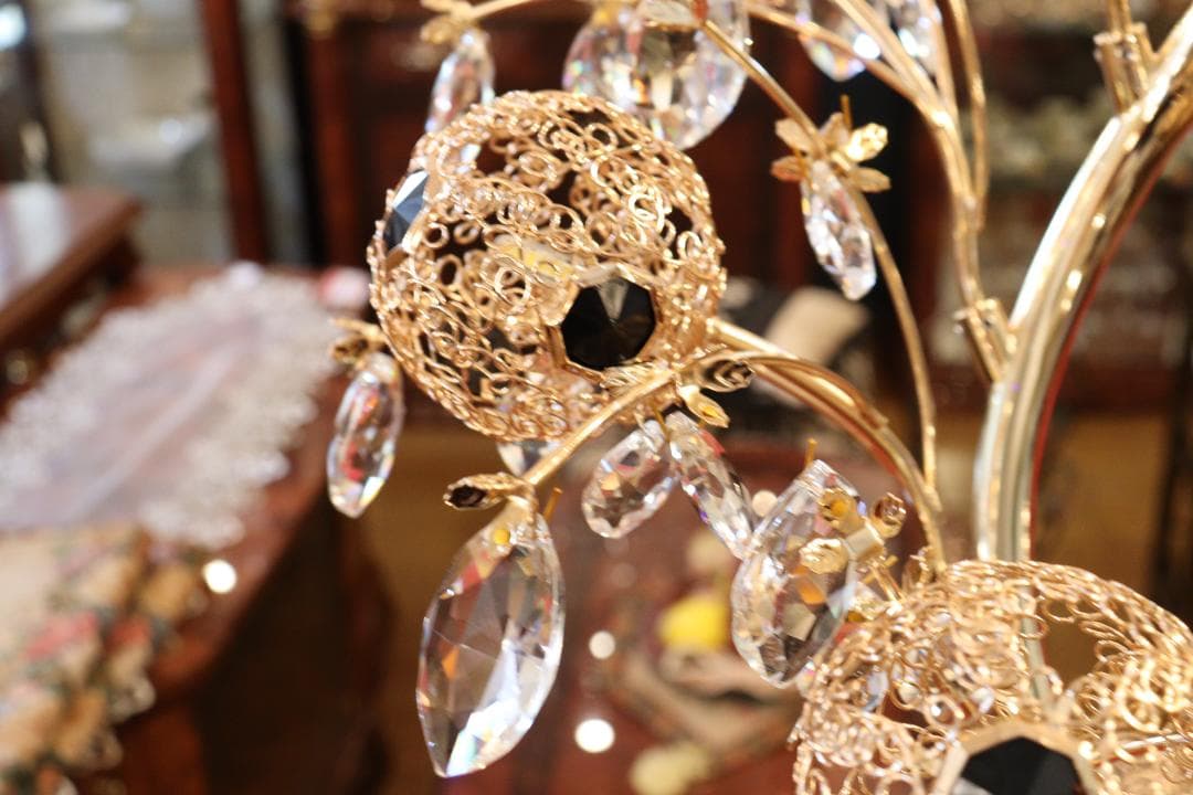 フロアランプ フロアスタンド サークルゴールド クリスタル LED