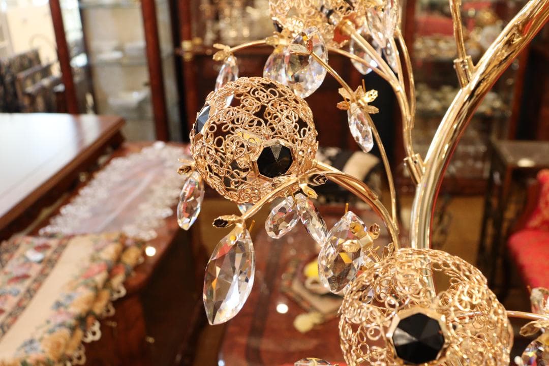 フロアランプ フロアスタンド サークルゴールド クリスタル LED