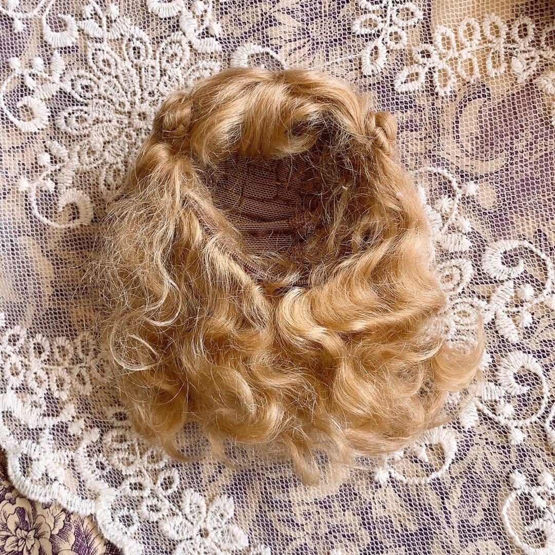 ビスクドール モヘアウィッグ ♡ サイド編み込みスタイル アッシュブロンド