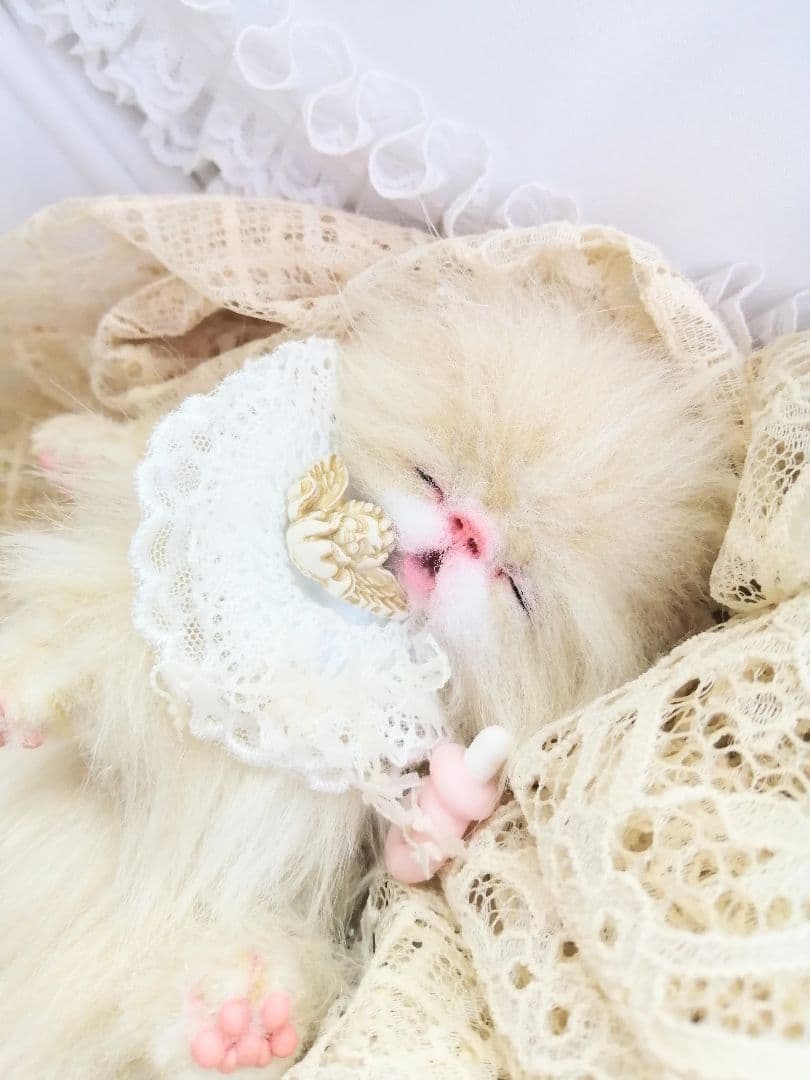 おしゃぶり♡おねむ子猫ちゃん♡ベビー♡アートドール♡ぬいぐるみ♡スタイ♡