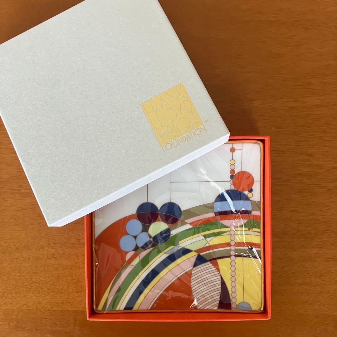 FRANK LLOYD WRIGHT 幾何学模様 スクエアプレート
