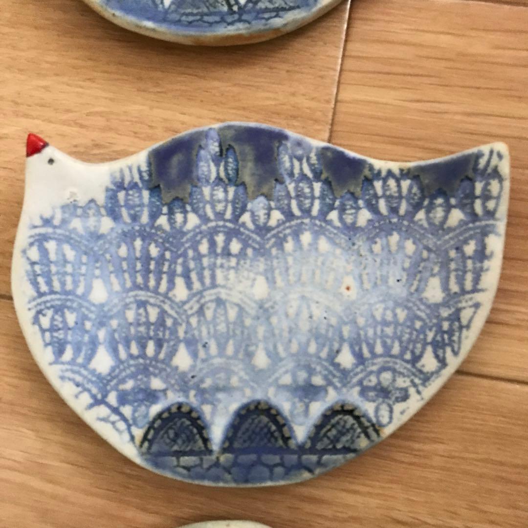 笠間焼　小皿　6枚セット　鳥