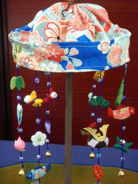 値下！●新品♪高さ37cm ちりめん五月人形 吊るし輪飾り 兜飾り 京都龍虎堂製