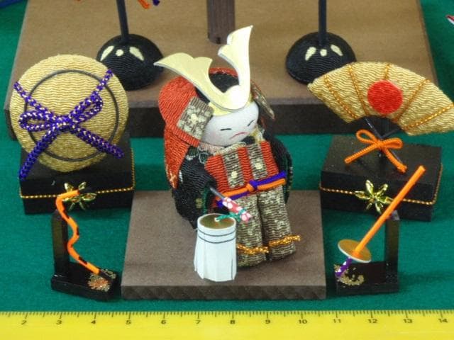 値下！●新品♪高さ37cm ちりめん五月人形 吊るし輪飾り 兜飾り 京都龍虎堂製
