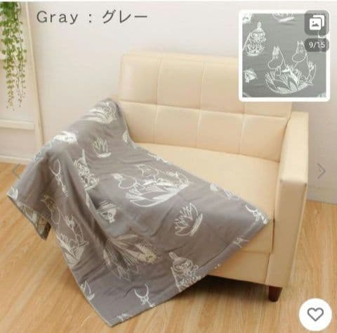 完売品☆新品・未使用☆　ムーミン　6重ガーゼケット　シングル　ベージュ