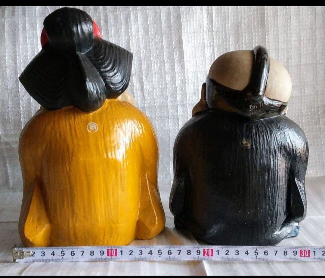 福助さん 福さん 福寿夫婦 置物 縁起物 中古