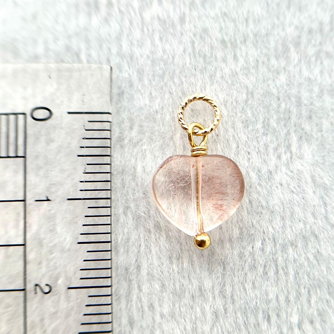 宝石質ストロベリークォーツ　カザフスタン産　チャーム　ネックレス　ペンダント　②