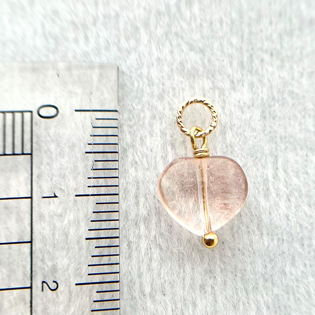 宝石質ストロベリークォーツ　カザフスタン産　チャーム　ネックレス　ペンダント　②