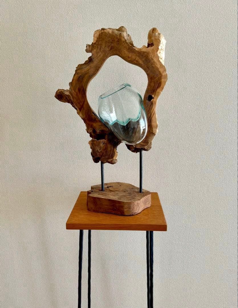 流木ガラス　スタンド　FUKUDA FACTORY