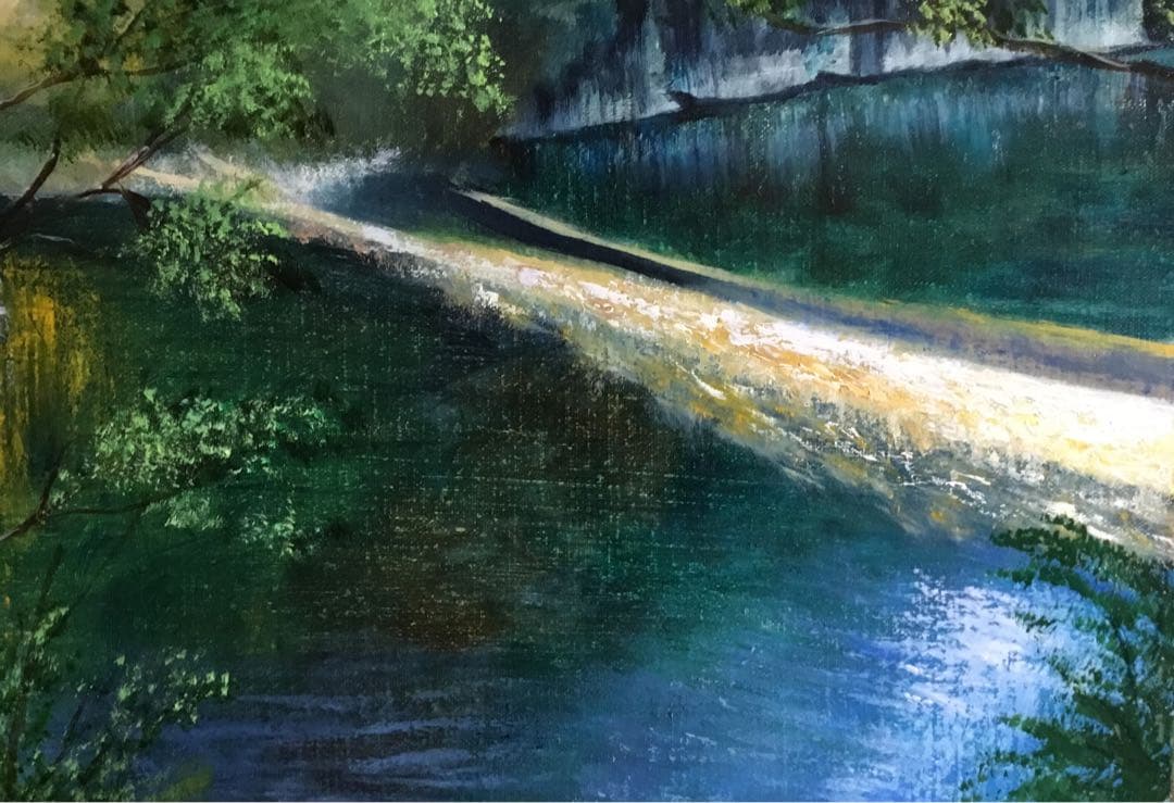 油絵「　湖畔　」F8号