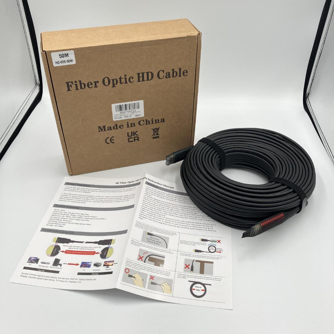 0210-02 美品 HDMI 光ファイバーケーブル 50M 4K