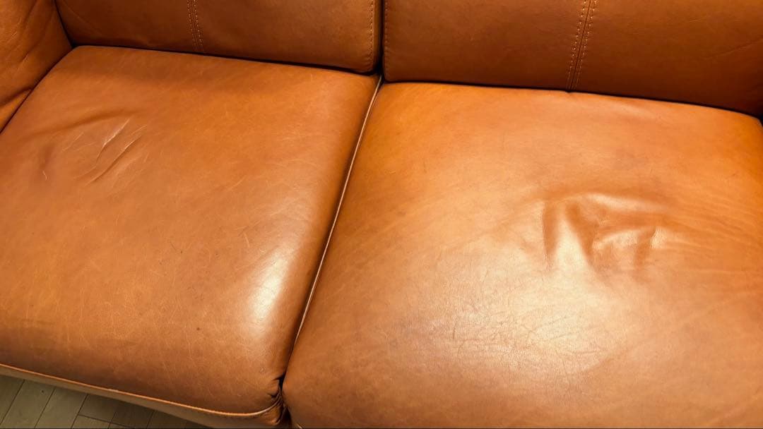 ブラウンレザー リクライニングソファ 2人掛け