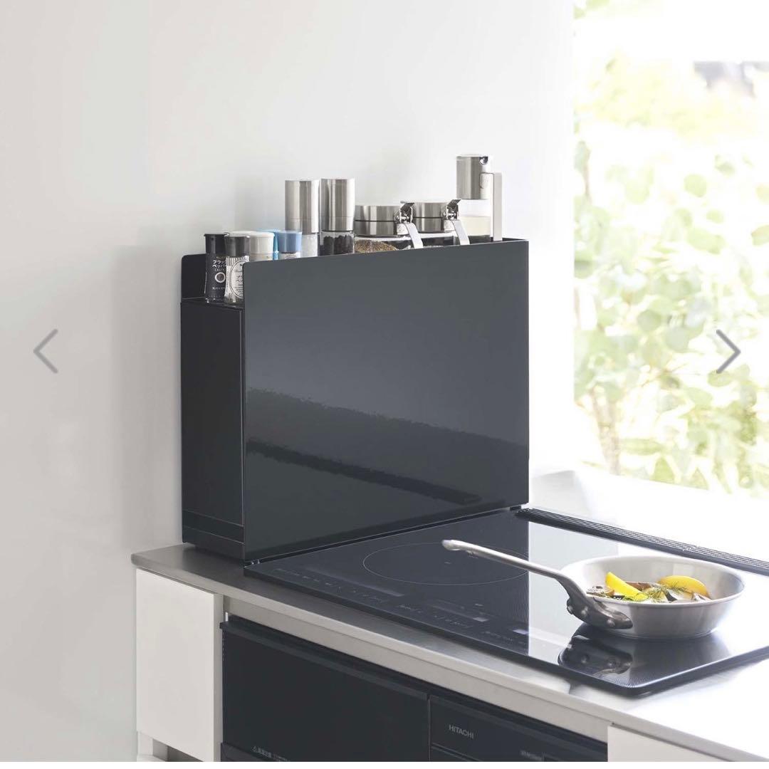 tower 隠せる調味料ラック 山﨑実業 マグネット対応 ブラック タワー