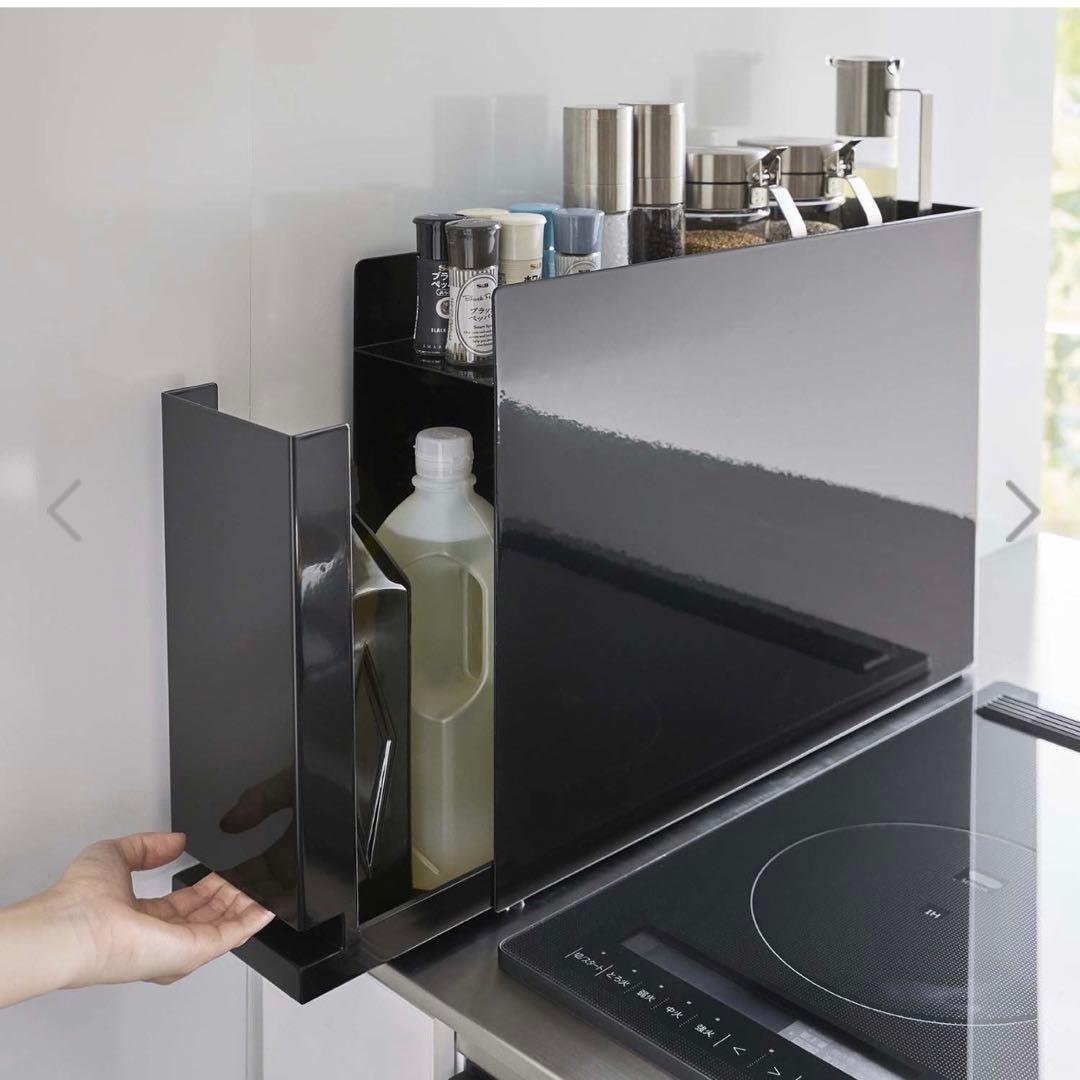 tower 隠せる調味料ラック 山﨑実業 マグネット対応 ブラック タワー
