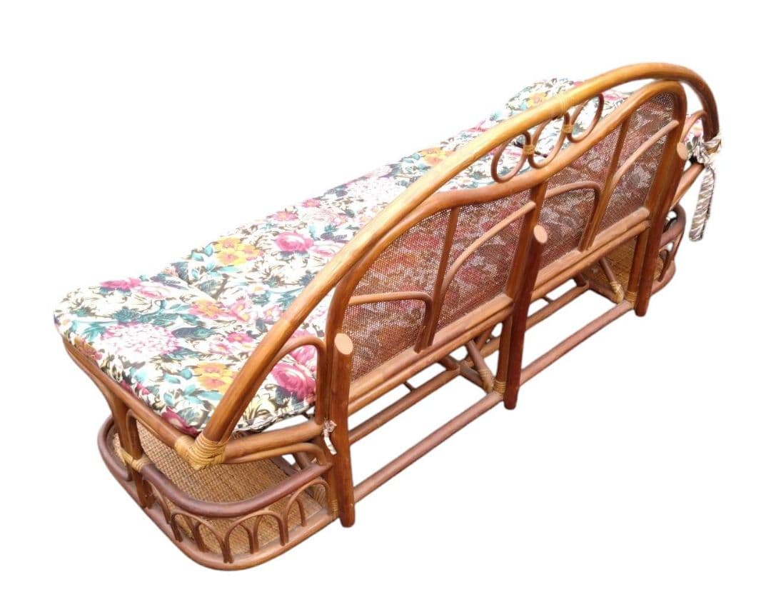 drop❁⃘*.゜ ラタン製花柄ソファベッド