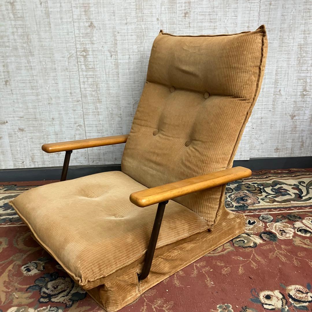 ②国産ビンテージ 昭和レトロ OSLO オスロ コーデュロイリクライニングチェア