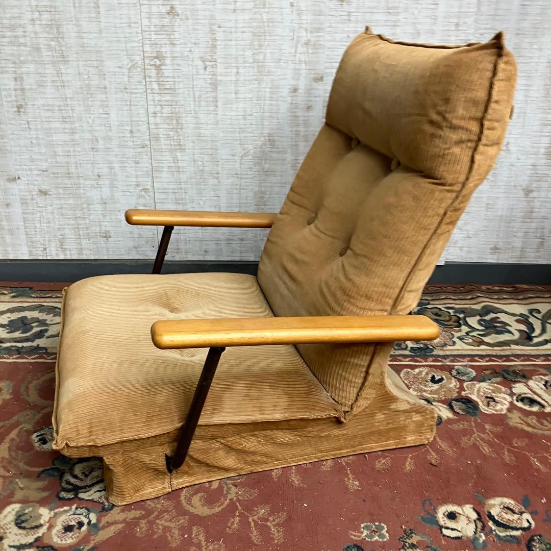 ②国産ビンテージ 昭和レトロ OSLO オスロ コーデュロイリクライニングチェア
