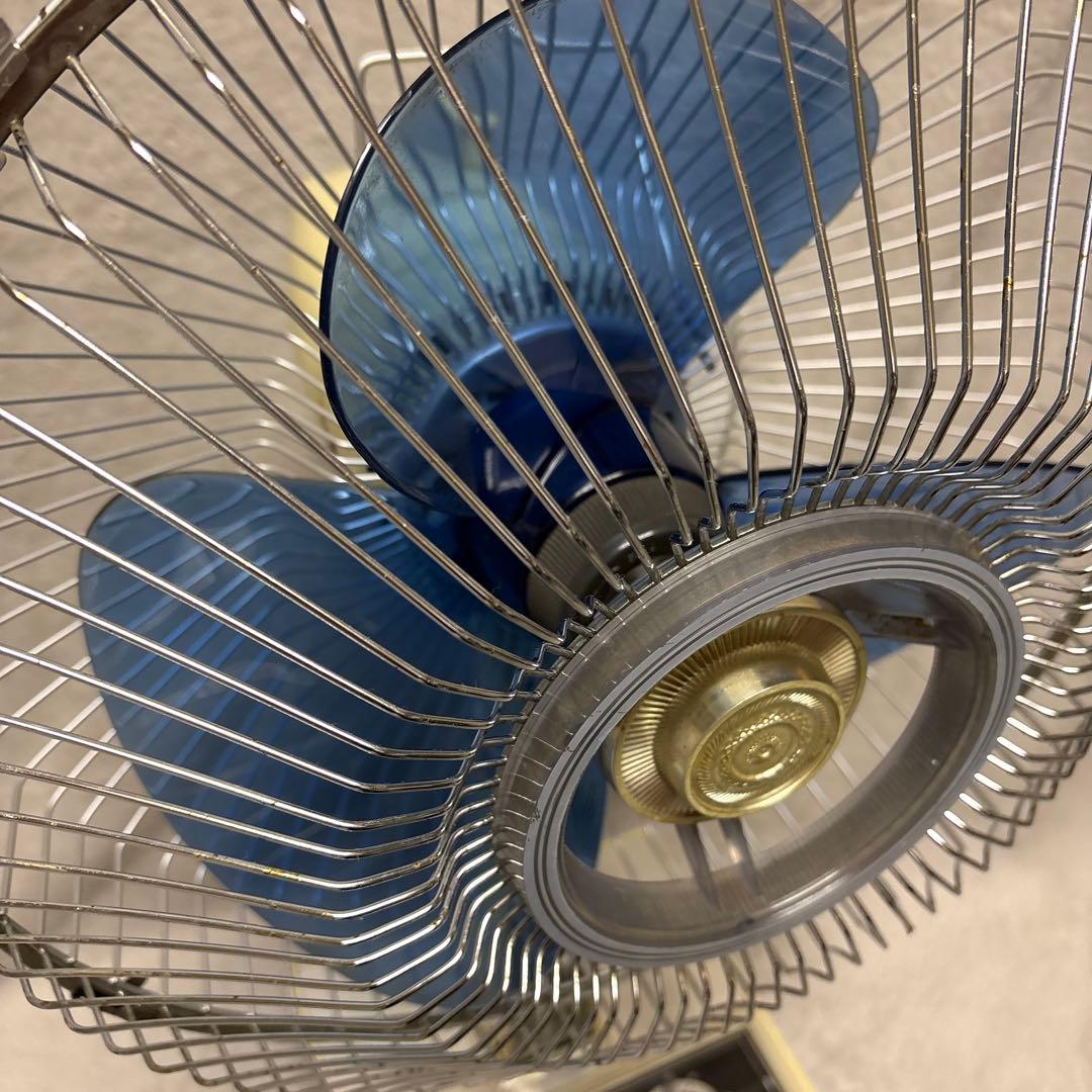 昭和レトロ青い3枚羽根家庭用扇風機